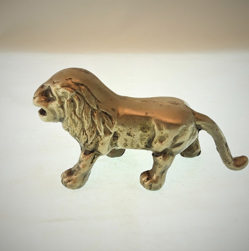 Vintage Cast Brass Lion Figurine Paperweight Desk Ornament Zodiac - Etsy