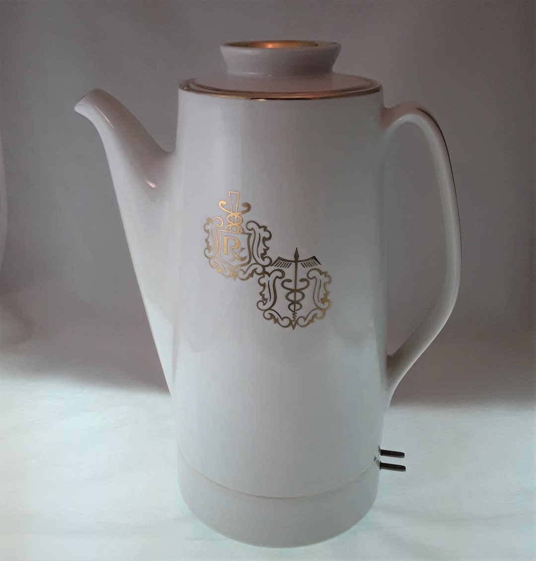 Hall China Vintage Electric Percolator Coffee Pot Doctor Office Medical