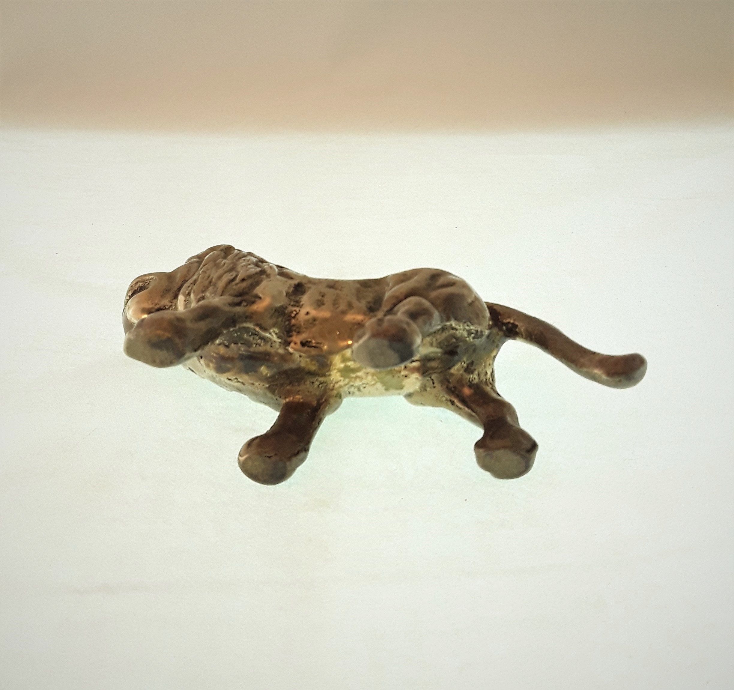 Vintage Cast Brass Lion Figurine Paperweight Desk Ornament Zodiac - Etsy