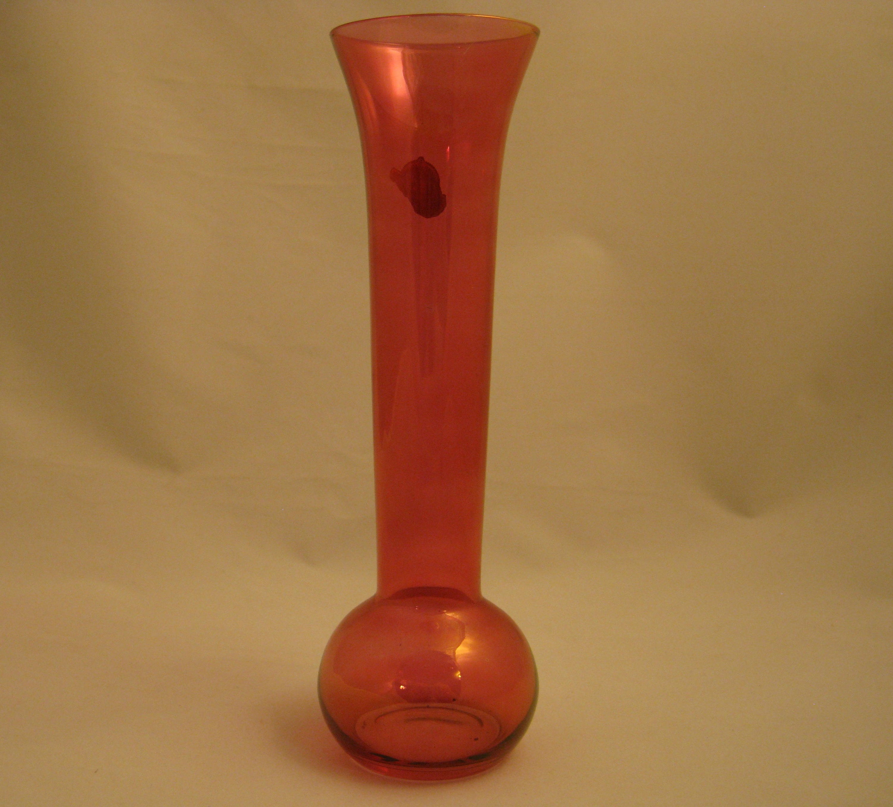 Vintage West Virginia Glass Rose Luster 8 Bud Vase Foil Etsy