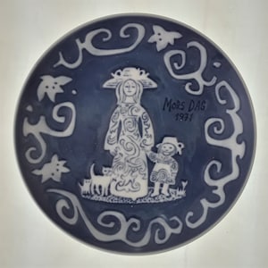 Vintage Royal Copenhagen Denmark Mors Dag Mother&#39;s Day Plate Wall Plaque 1971