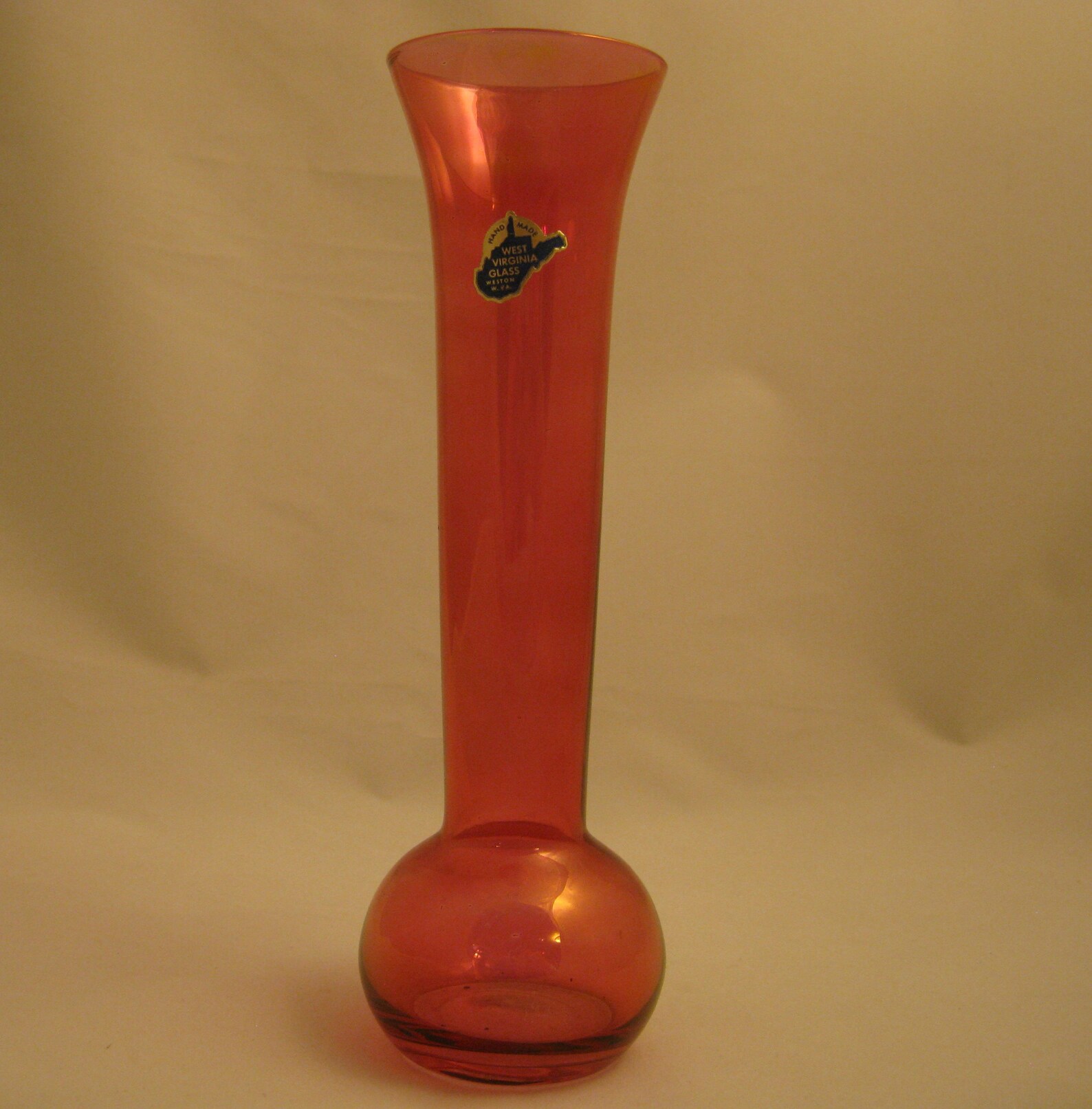 Vintage West Virginia Glass Rose Luster 8 Bud Vase Foil Etsy