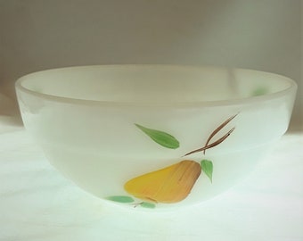 Anchor Hocking Fire King Glass Small White Banded Edge Mixing Bowl Gay Fad Fruits