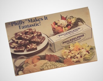 1987 Philadelphia Cream Cheese Philly Makes It Fantastic Promotional Recipe Cards