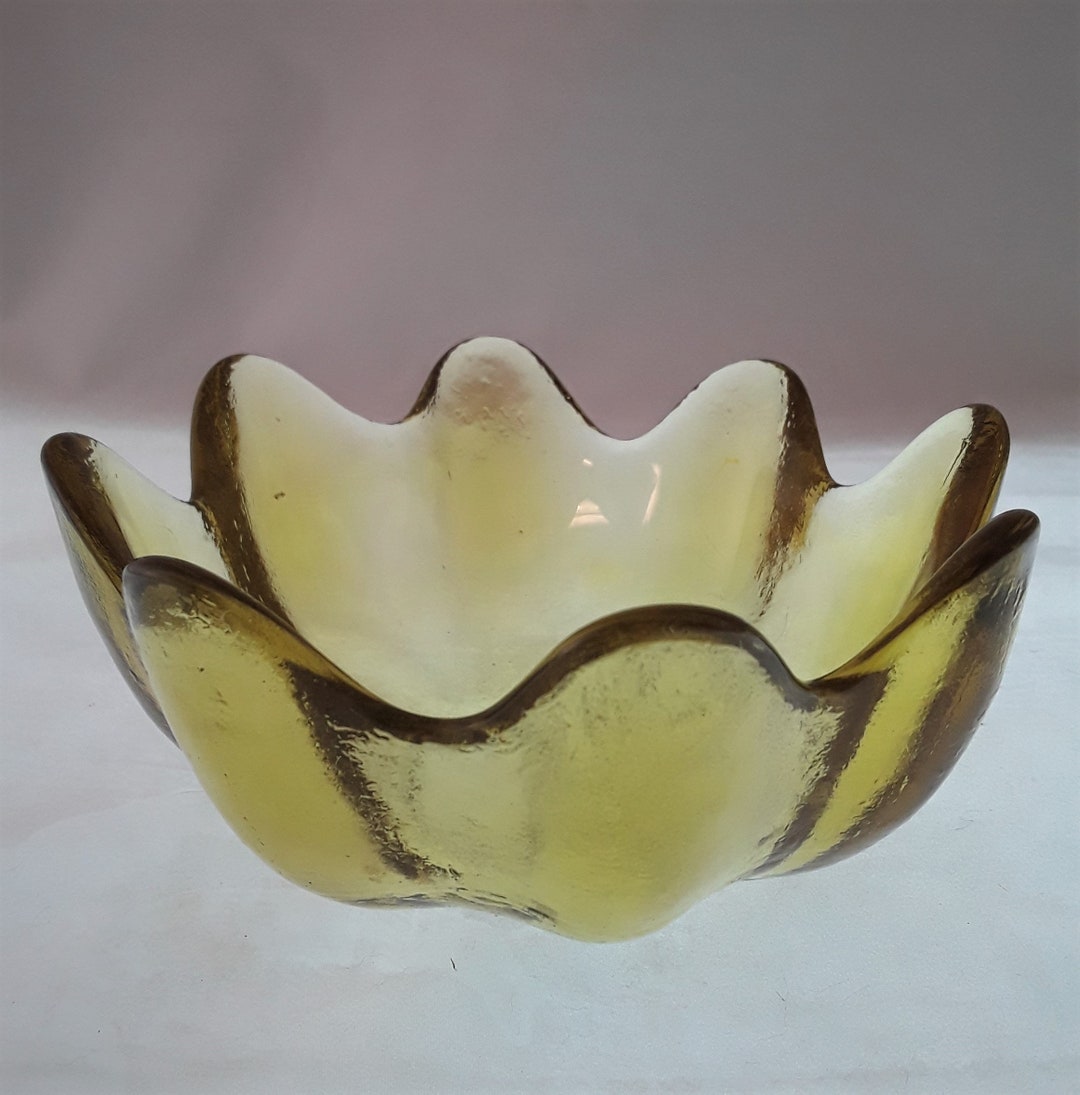 Blenko Art Glass Pale Yellow 6143S Snall Salad Dessert Bowl Etsy