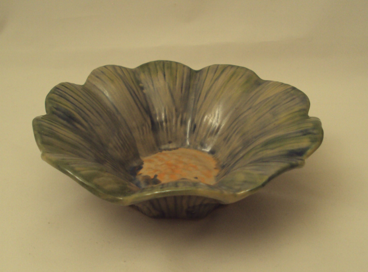 Louisville Stoneware Flower Shape Bowl Blue Green Yellow Etsy