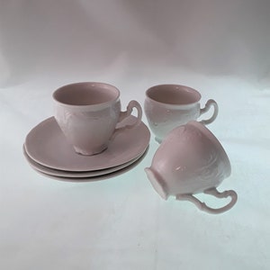 Vintage Bernadotte Porcelain Czechoslovakia Demitasse Espresso Cups and Saucers Set of 3