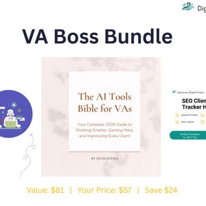 VA Business System, ClickUp Template, Seo Tracker, AI Tool's Guide (Digitaler Download)