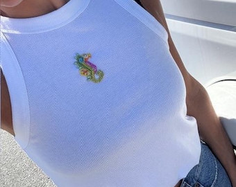 Pärlpärlad sommar-t-shirt