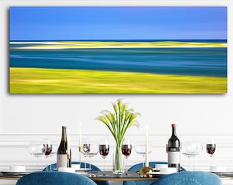 Abstract Coastal Marsh Print, Cape Cod Dune Grass Photography, Chatham Harbor (Print or Canvas)