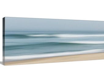 Abstract Beach Waves Art Print, Cape Cod Seascape Photography, Seafoam Green Beige White