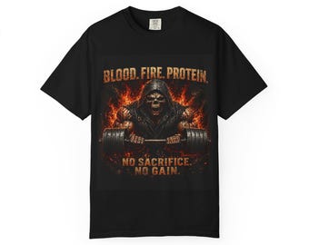 Blood Fire & Protein Grim Reaper Lifting T-Shirt