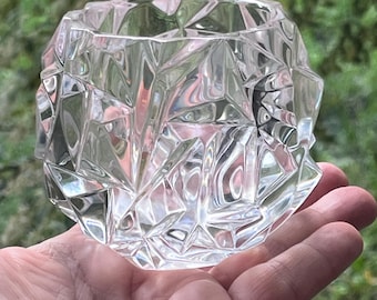 Vintage Tiffany & Co kristallen geometrische steen ijs gesneden kaars houder