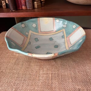 1984 Sara Post Texas/California Abstract Studio Pottery Signed Centerpiece Bowl