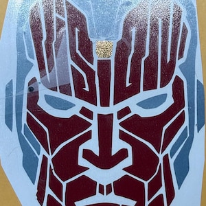 Adesivo per maschera di visione: adesivo in vinile personalizzabile in dimensioni e colori (4x6) Marvel