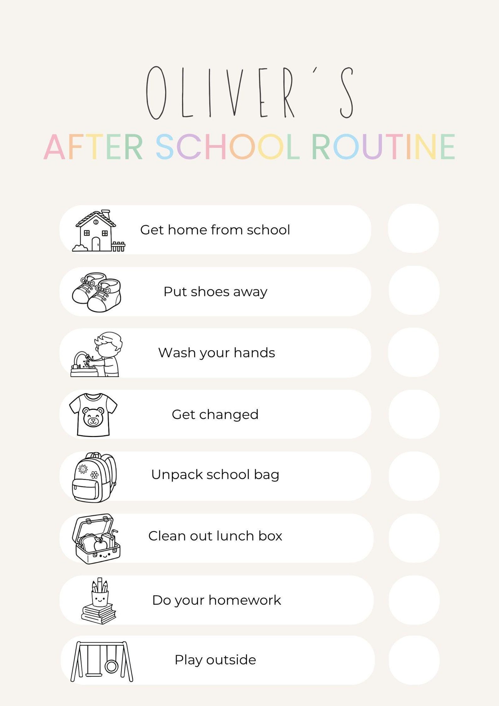 Editable Kids Routine Chart Bundle | Morning After School Bedtime ...