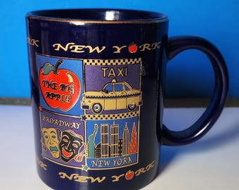 New York Pre 2001 Skyline, Souvenir Mug, City Merchandise, The Big Apple Vintage
