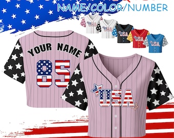 Custom USA Baseball Jersey,Personalized name and number design.