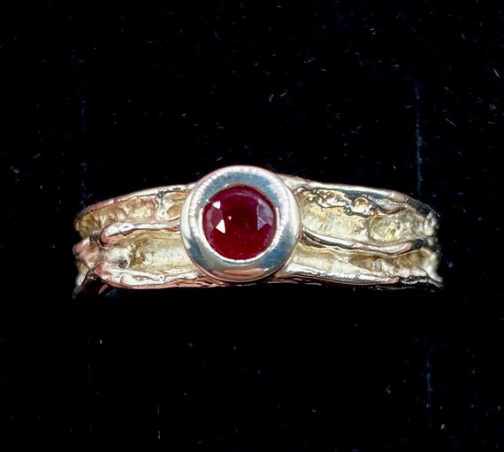 Vintage Silver Modernist Gemstone Ring. Handmade … - image 7