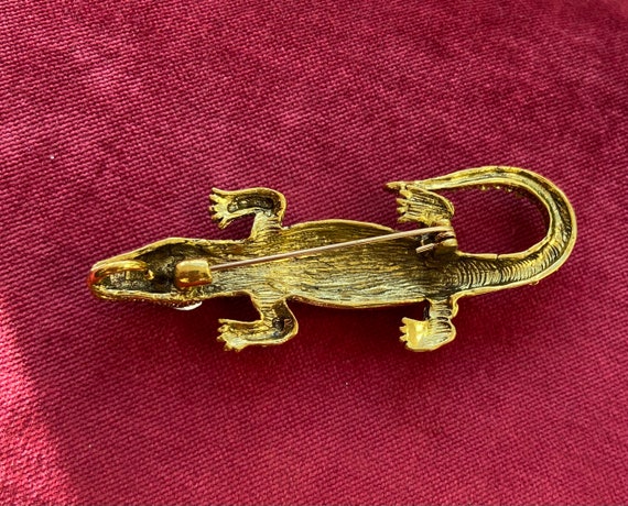 Jewelled Vintage Alligator or Lizard Brooch or Pe… - image 8