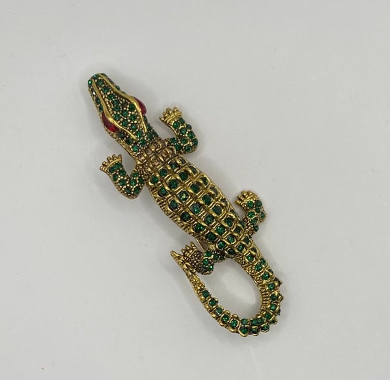 Jewelled Vintage Alligator or Lizard Brooch or Pe… - image 6