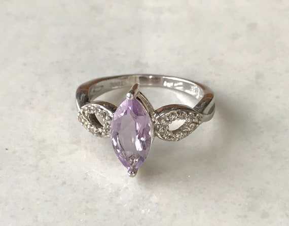 Sterling Silver Pale Amethyst Vintage Ring - Ster… - image 10