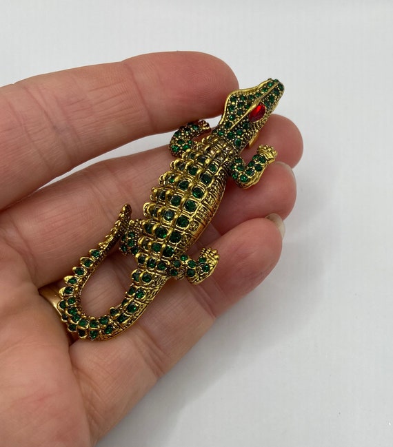 Jewelled Vintage Alligator or Lizard Brooch or Pe… - image 4