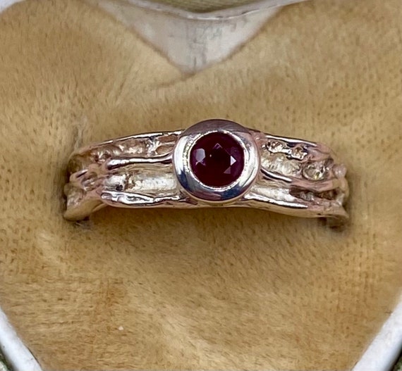 Vintage Silver Modernist Gemstone Ring. Handmade … - image 2