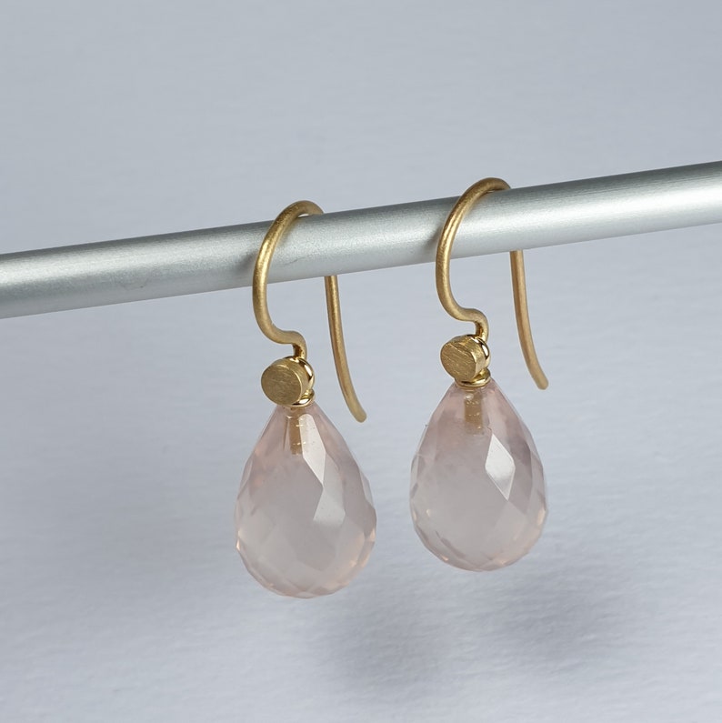 Interchangeable Brackets Made of 750 Gold With Rose Quartz Etsy