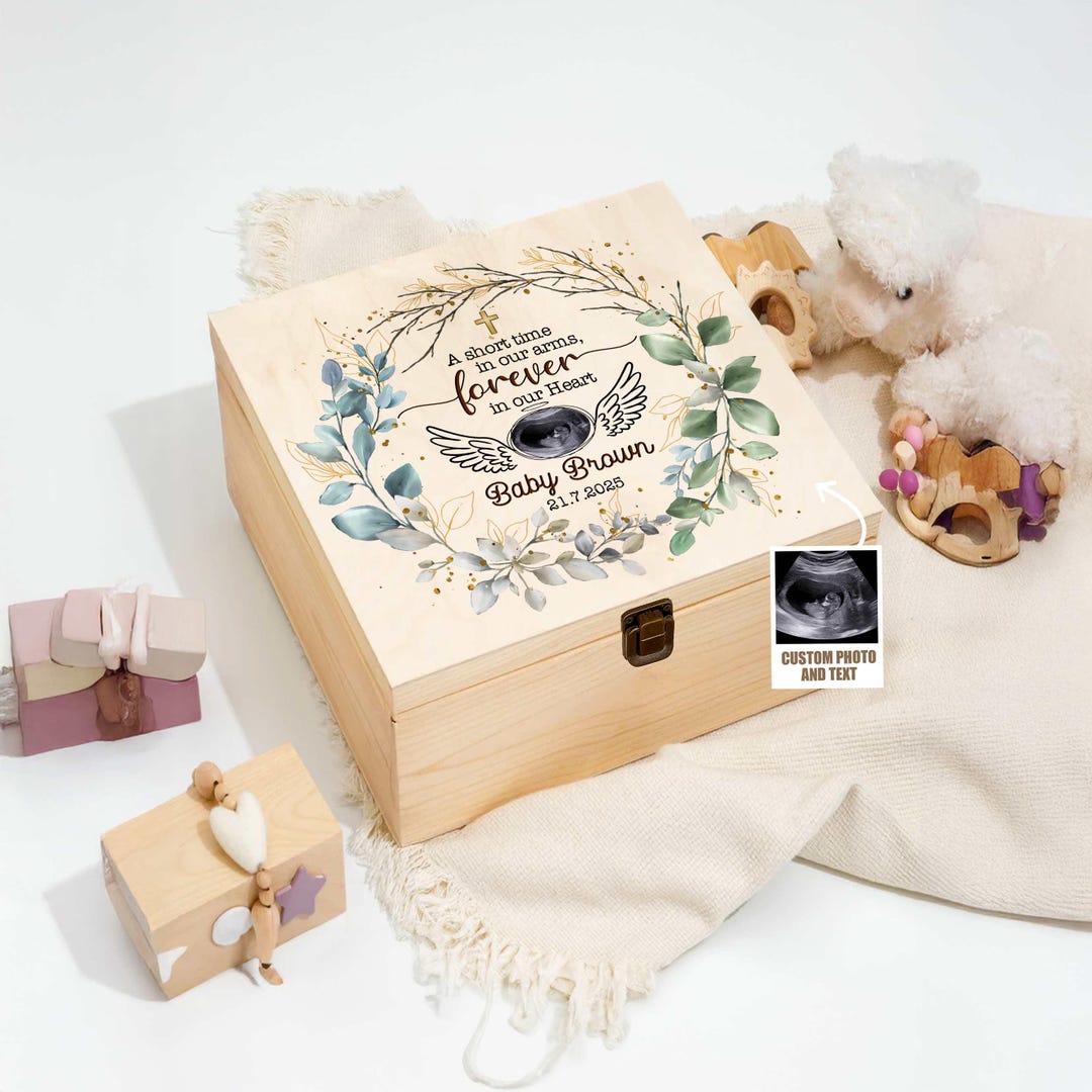 Personalized Baby Memorial Memory Box Wooden Keepsake Box Custom ...