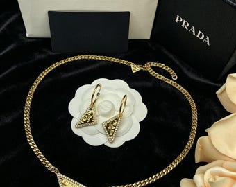 Prada necklace and earring set| Gift for Women