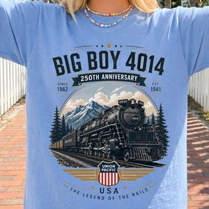 Big Boy 4014 Steam Engine T-Shirt, Vintage Locomotive Train Tee, Railroad History T-Shirt, Train Enthusiast Gift, Railway Fan Apparel