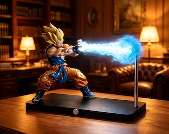Dragon Ball Z Son Goku Kamehameha LED Night Light – Super Saiyan Anime Lamp, Touch Sensor Desk Light, DBZ Gift, Otaku Room Decor