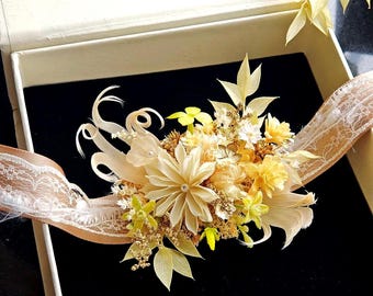 Elegant Bridal Wrist Corsage – Handmade Wedding Flower Bracelet for Brides & Bridesmaids