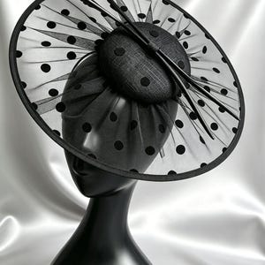 EUC Tim Crawford Ivory Black Rhinestone Church Hat Wide Brim Designer Millinery Designer Church Hats for Sale up to 90% Off: Poshmark main image 4