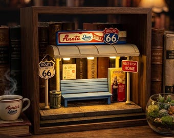 Semáforo de parada de autobús de estilo retro para la ruta 66, luz nocturna LED retro para marquesina de autobús, decoración para estanterías y escritorios de oficinas en casa.