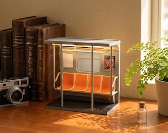 Lámpara de noche decorativa con forma de vagón de metro retro de Nueva York, lámpara de mesa con forma de tren del metro de Nueva York, decoración de escritorio para múltiples ocasiones.
