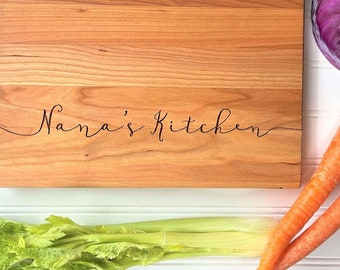 Nana's Kitchen Cutting Board, Personalized Chopping Board for Mother's Day Gift Idea for Nana. Can be ANY Custom Name. milk and honey
