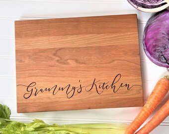 Grammy's Kitchen Cutting Board. Personalized Wooden Cutting Board, Mother's Day Gifts for Grammy by Milk & Honey.