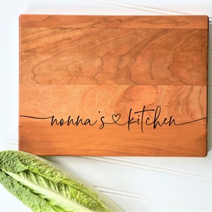 Nonna's Kitchen, Personalized Cutting Board. Mother's Day and Christmas Gift Idea for Nonna, custom kitchen decor. milk and honey image 1