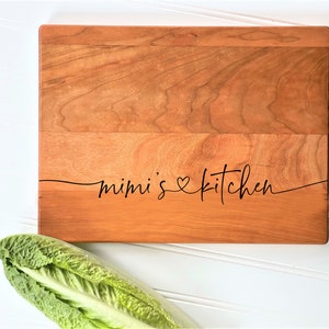 Mimi's Kitchen Cutting Board. Engraved Kitchen Board for Mimi Gift, birthday, christmas present. milk and honey