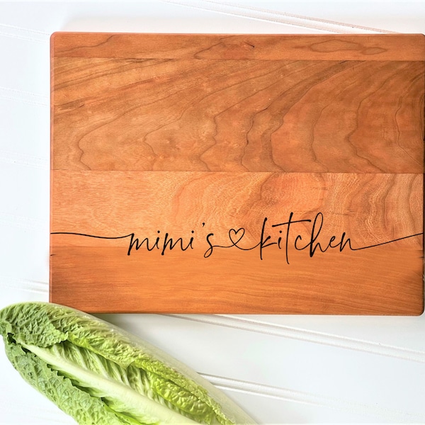 Mimi's Kitchen Cutting Board. Engraved Kitchen Board for Mimi Gift, birthday, christmas present. milk and honey