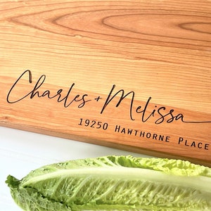 New Home Gift, Personalized Cutting Board with Custom Address for First Home Warming, Moving Away, Realtor Closing Gift for New Homeowner.