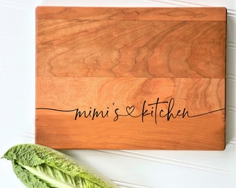 Mimi's Kitchen Cutting Board. Engraved Kitchen Board for Mimi Gift, birthday, christmas present. milk and honey