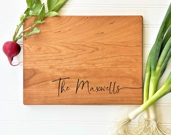 Cutting Board Personalized with Name. Wedding Gift, Engraved Cutting Board, Wedding Keepsake, Anniversary Present by Milk & Honey ®