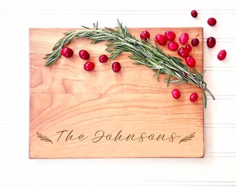Personalized Cutting Board for Wedding Gift, Christmas Gift for Couples. Custom Charcuterie Board with Last Name, Unique Engagement Gift.