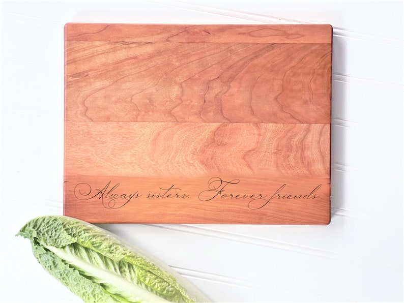 Always Sisters, Forever Friends. Engraved Wooden Cutting Board Personalized for Unique Sister and Best Friend Gift image 3