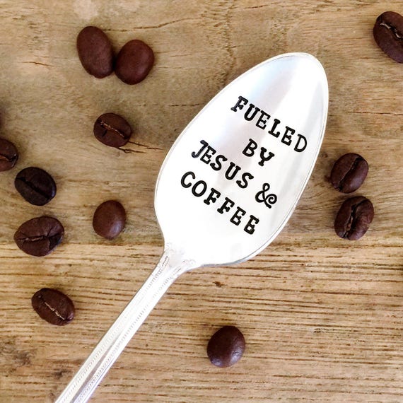Items similar to Fueled By Jesus & Coffee. Christian Gifts, Stamped
