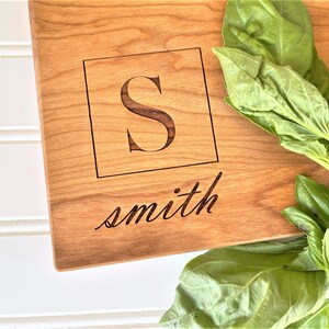 Personalized Last Name Cutting Board. Custom Engraved wooden board for custom kitchen decor, charcuterie boards, closing gifts. image 10