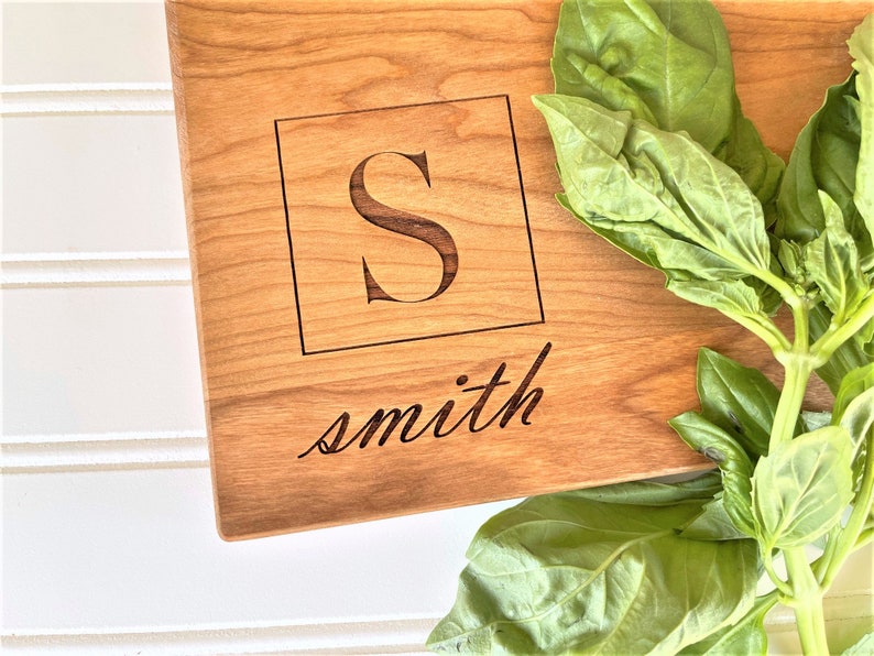 Personalized Last Name Cutting Board. Custom Engraved wooden board for custom kitchen decor, charcuterie boards, closing gifts. image 10